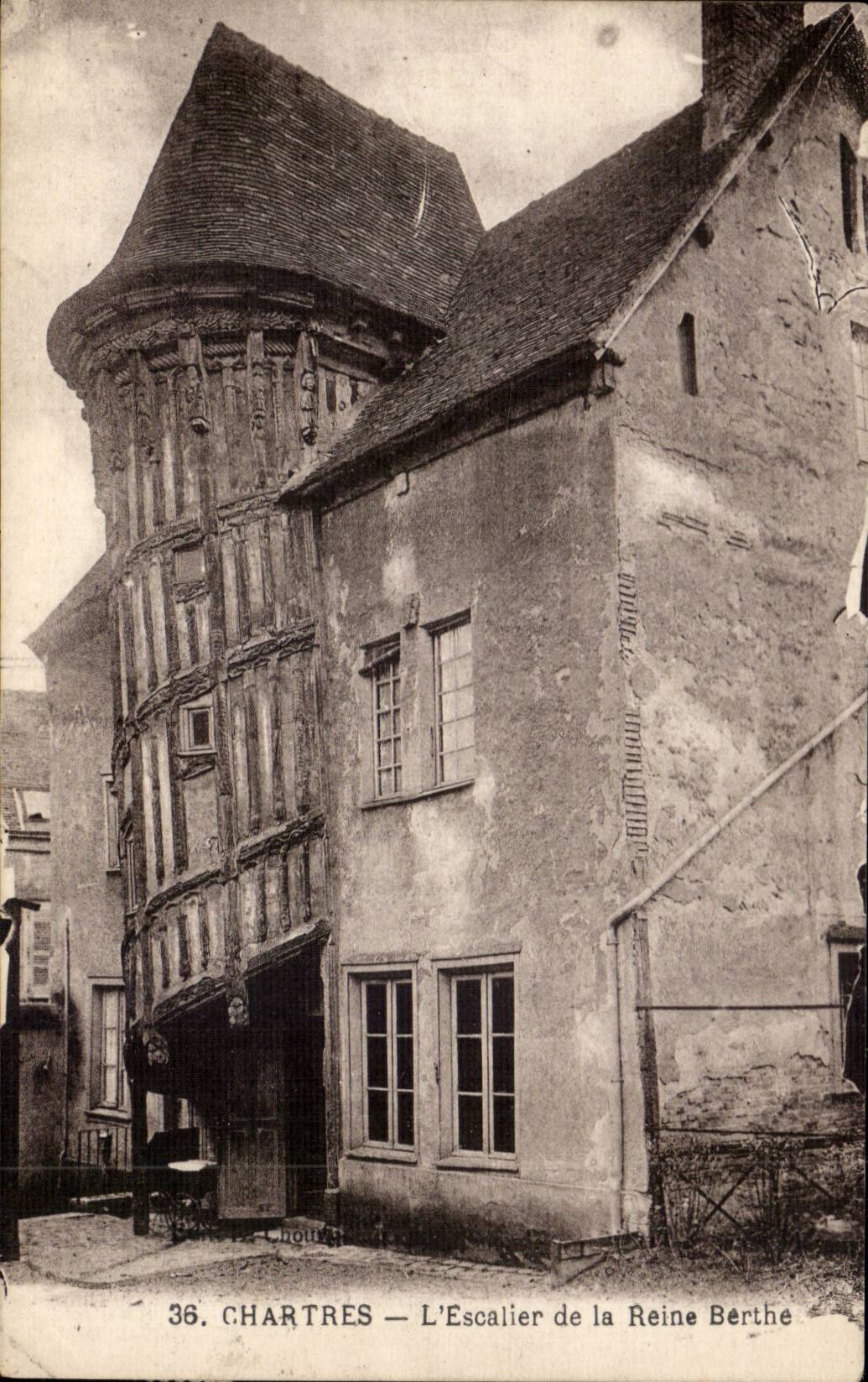 Chartres CPA the staircase of the Berthe Queen