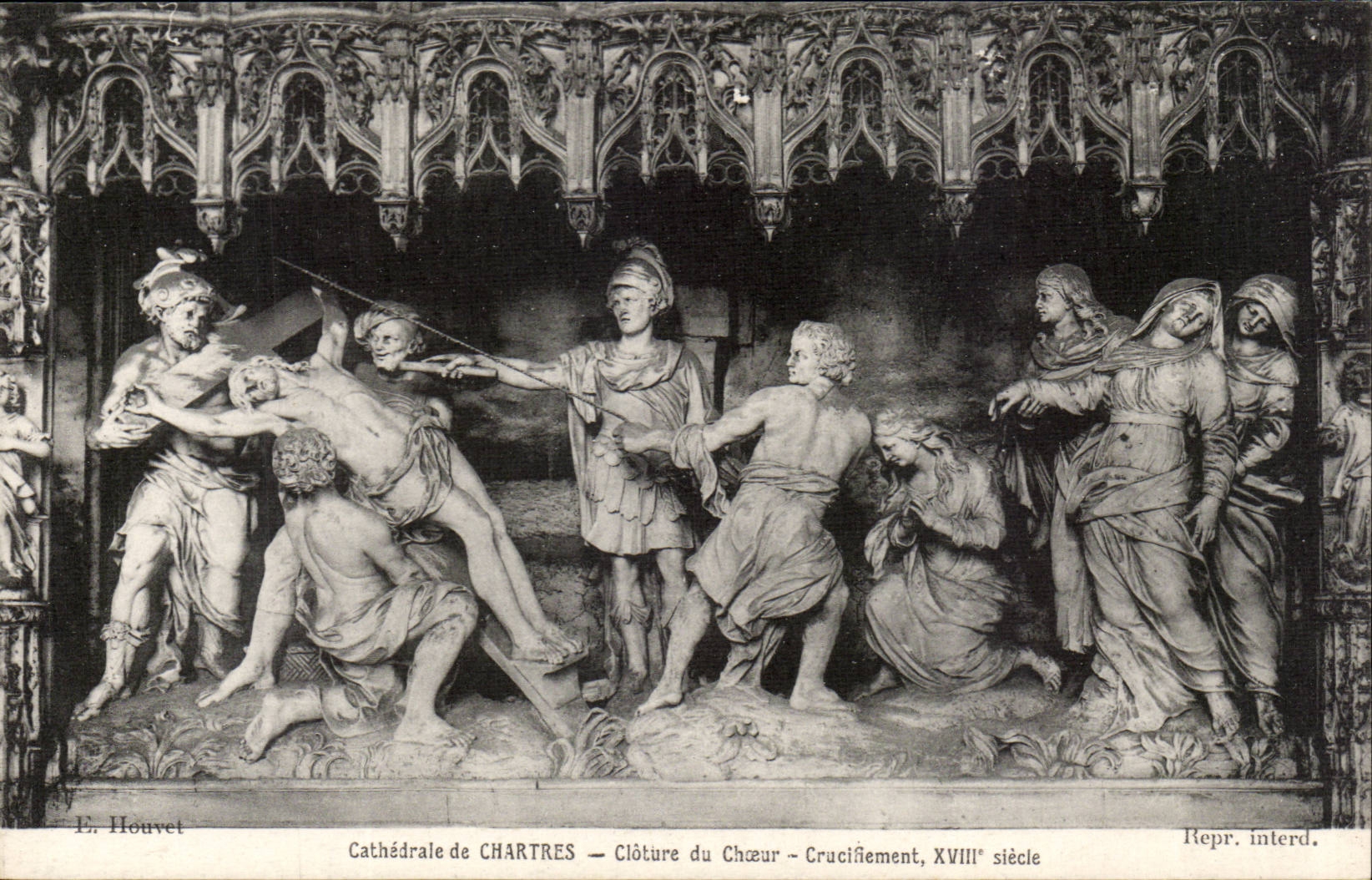 Chartres CPA the Crucifiement cathedral Encloses chorus
