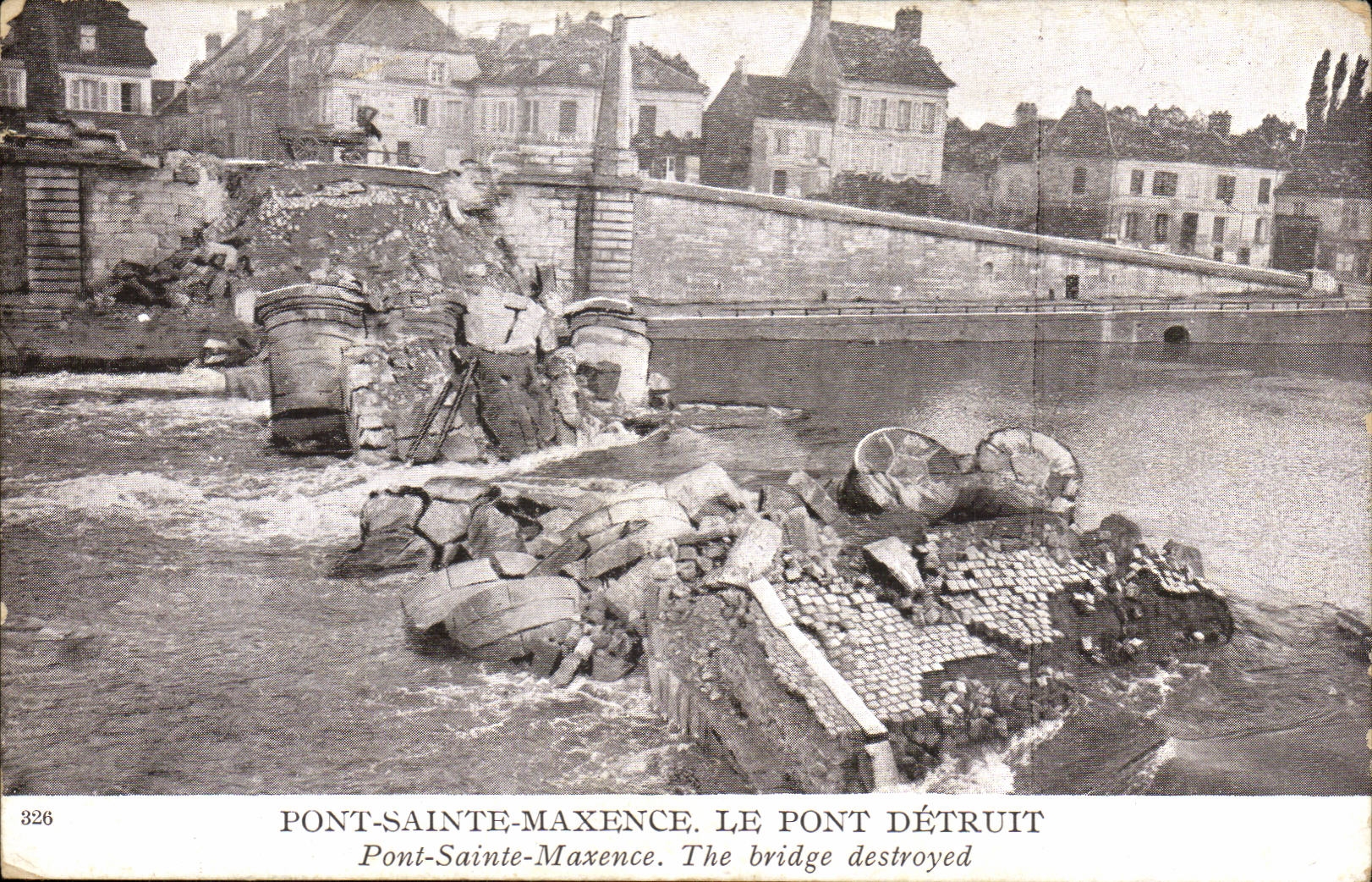 CPA bridge Saint Maxence the destroyed bridge