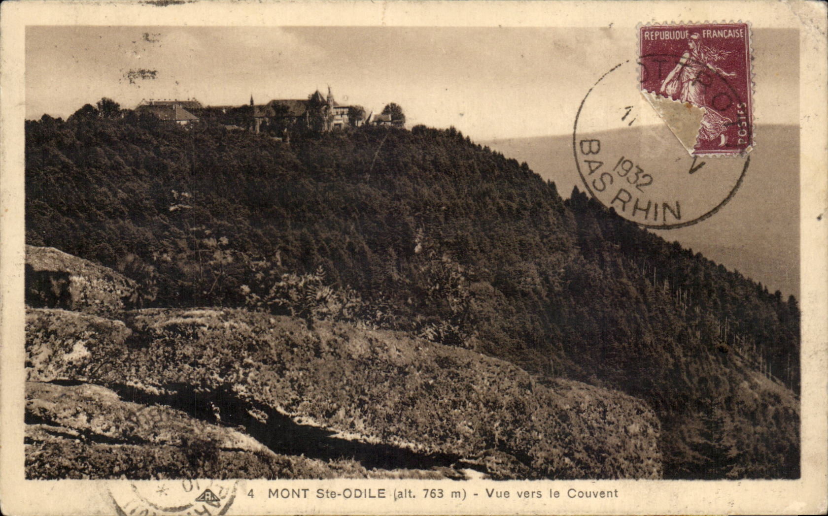 CPA Mont Saint Odile gesehen in Richtung zum Kloster