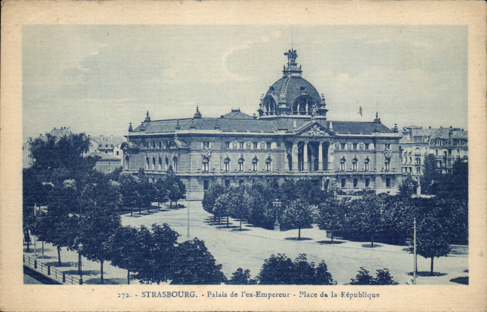CPA Strasbourg Palais of the emperor Places Republic