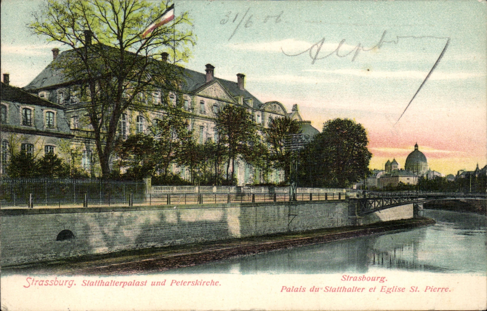 CPA Strasbourg Palate of Statthalter and the church St Pierre