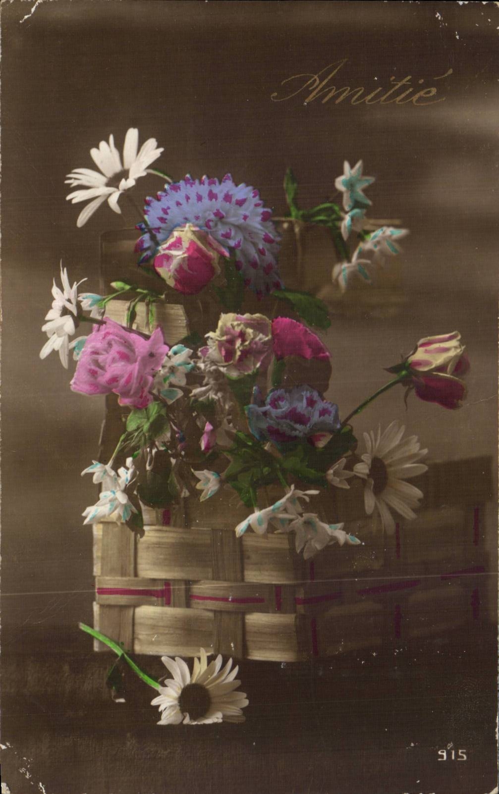 CPA Phantasie bluht Freundschaft