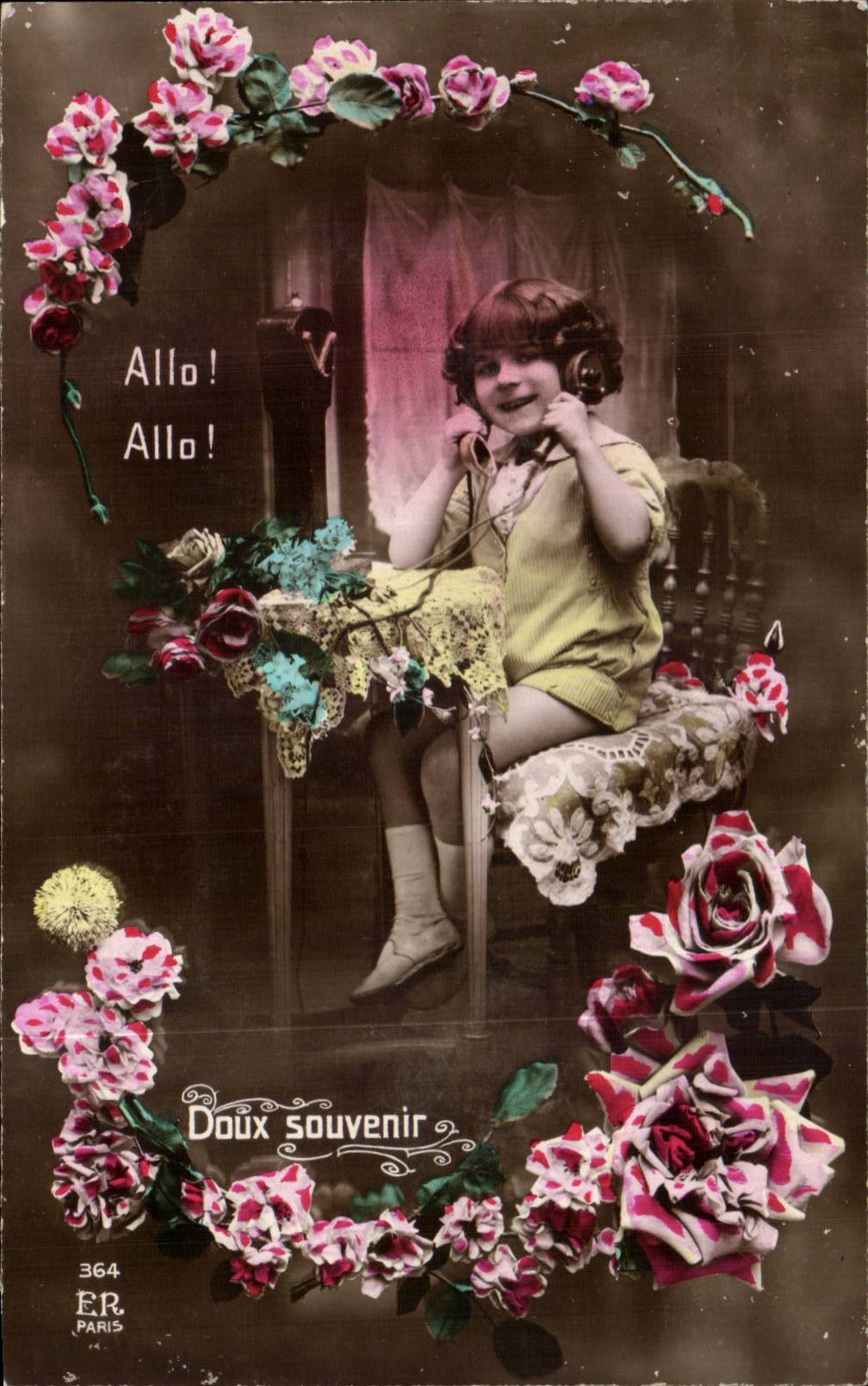 CPA Phantasie-Kindhallo hallo weich Gedachtnis