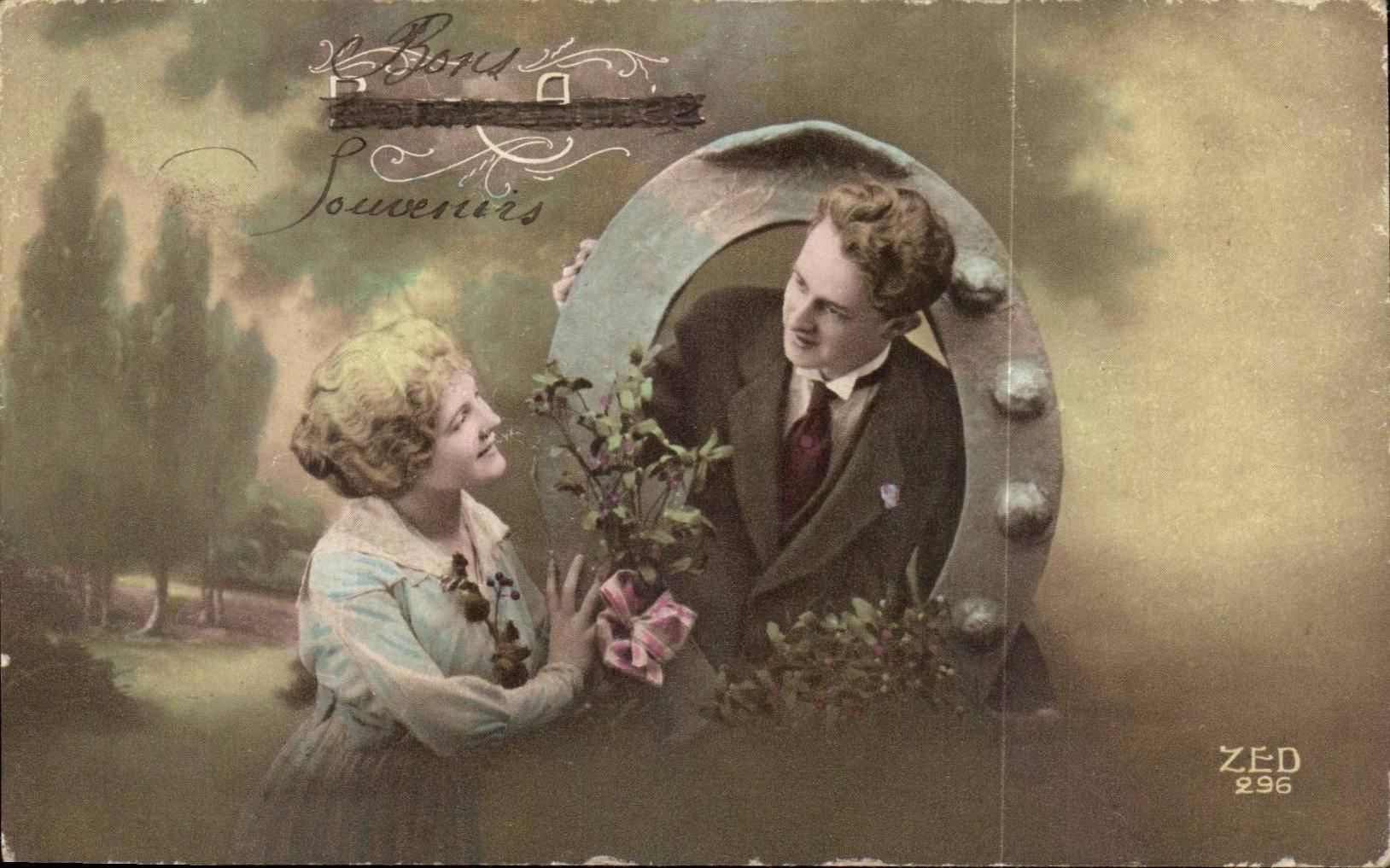 CPA Fantasy Horseshoe Femme