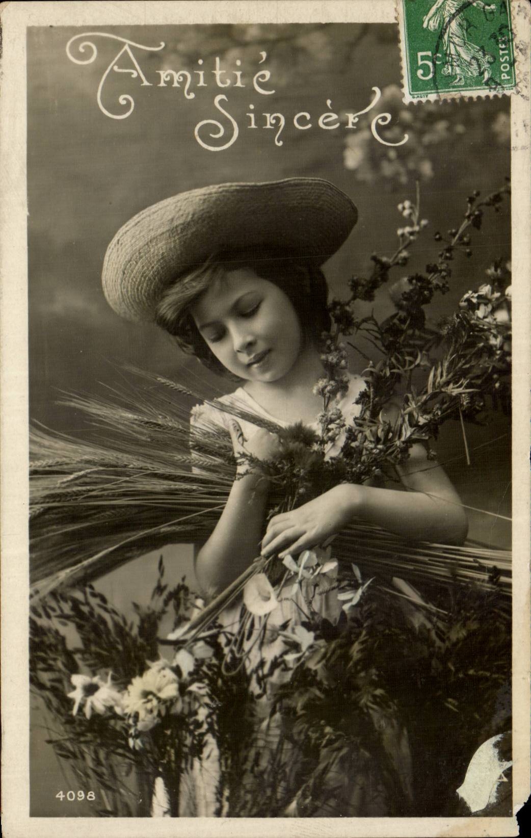 CPA Phantasie-Kind-aufrichtige Freundschaft