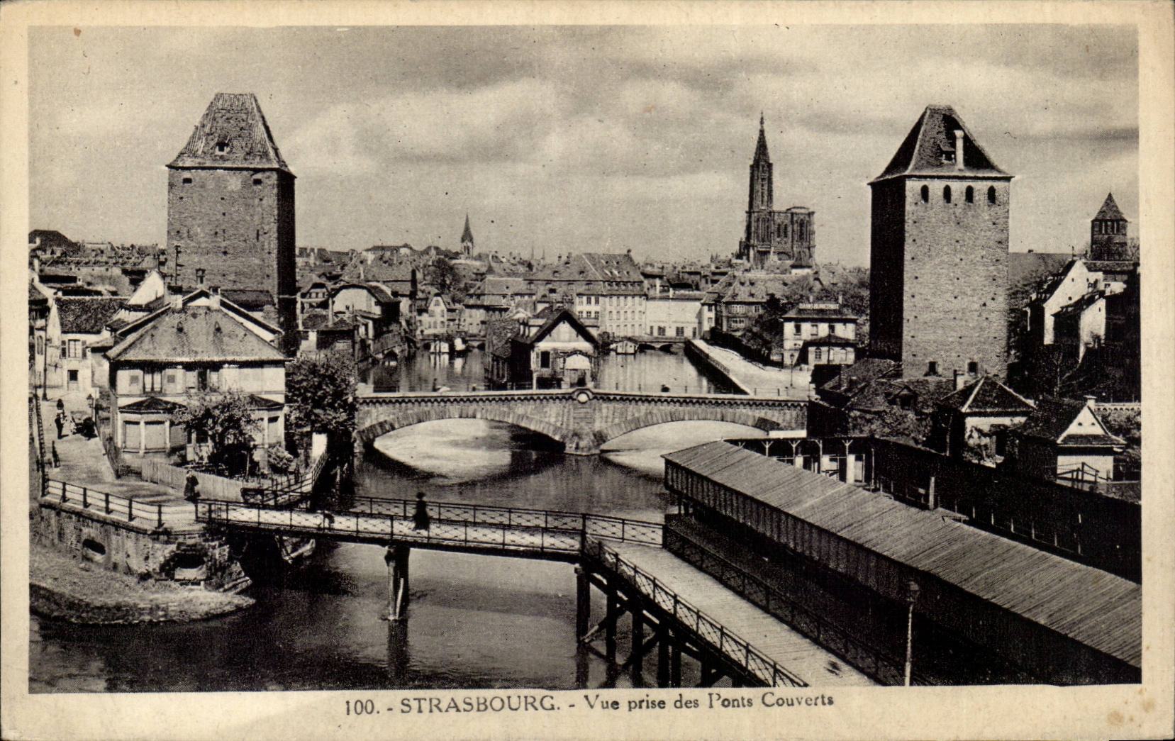 Strasbourg CPA Seen from of the covered bridges