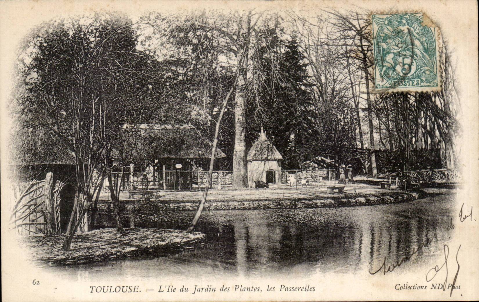 CPA Toulouse L'ile du jardin des Plantes Les passerelles