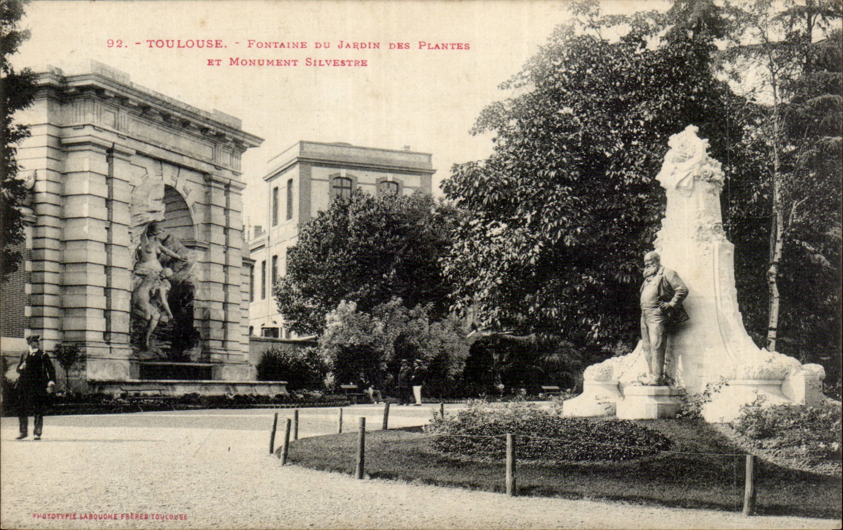 CPA Toulouse Fontaine du jardin des plantes et monument Silvestre