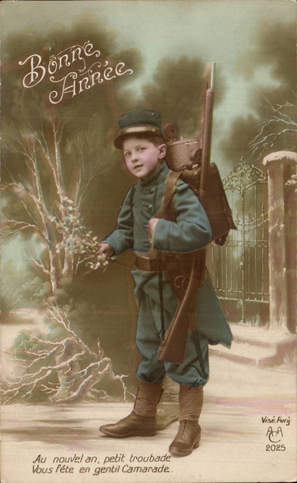 CPA Phantasie Militaria Kind