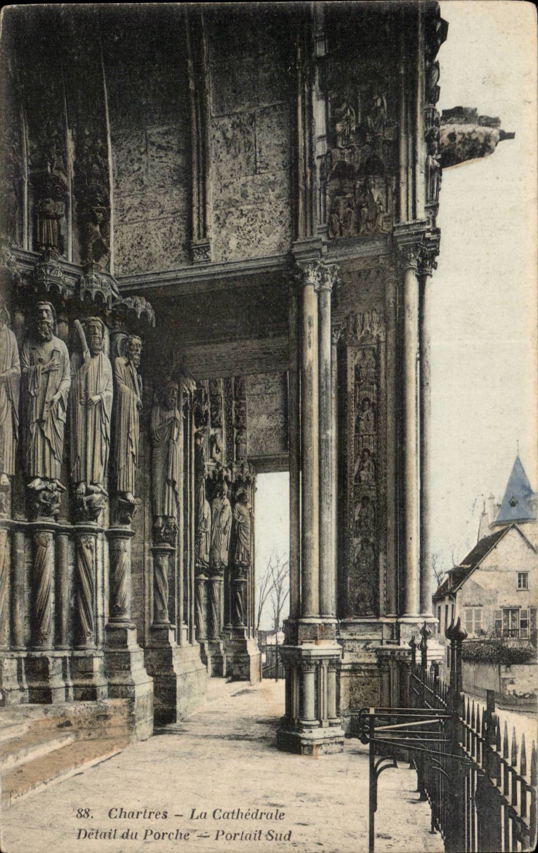 Chartres CPA Cathedral Detail of the porch Southern Gate