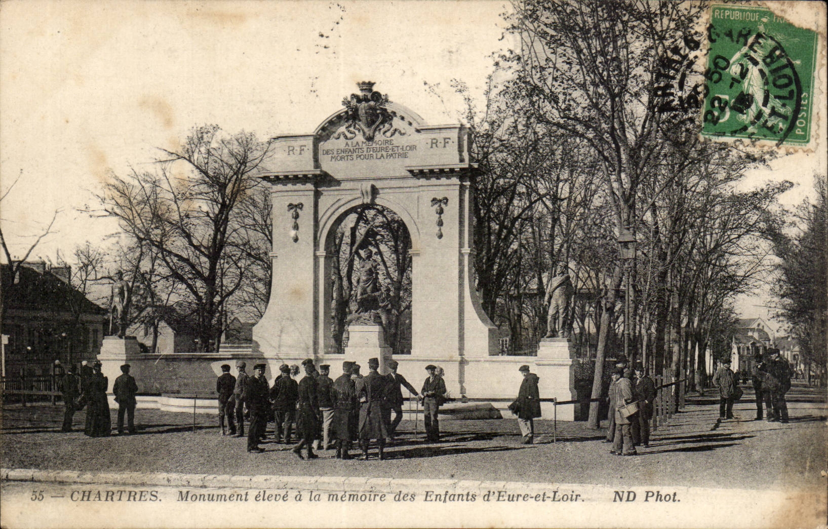 Chartres CPA Monument raised with the memory of the children of the Eure and Loir