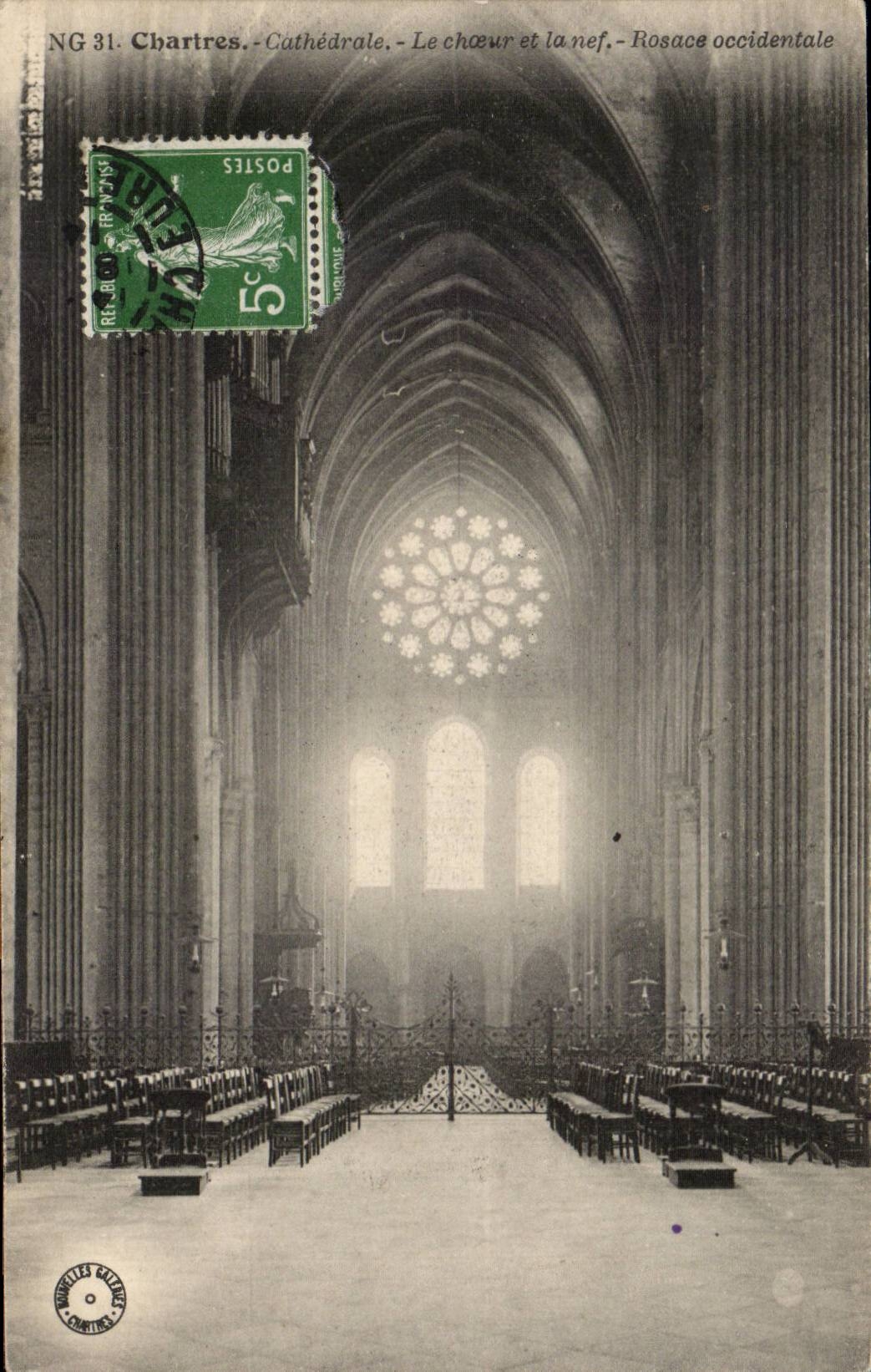 Chartres CPA Cathedral chorus and the nave Western Rosette