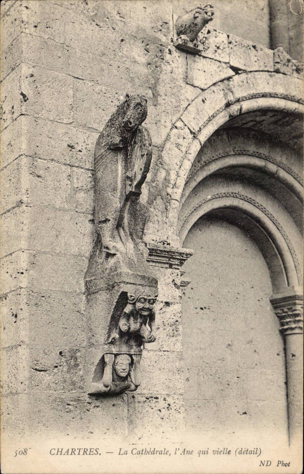 Chartres CPA Cathedral the ass which hurdy-gurdy