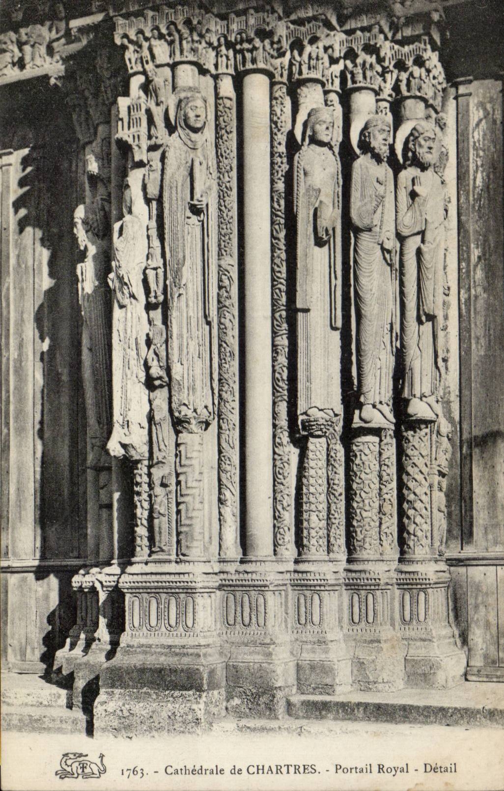Chartres CPA Cathedral royal Gate Detail
