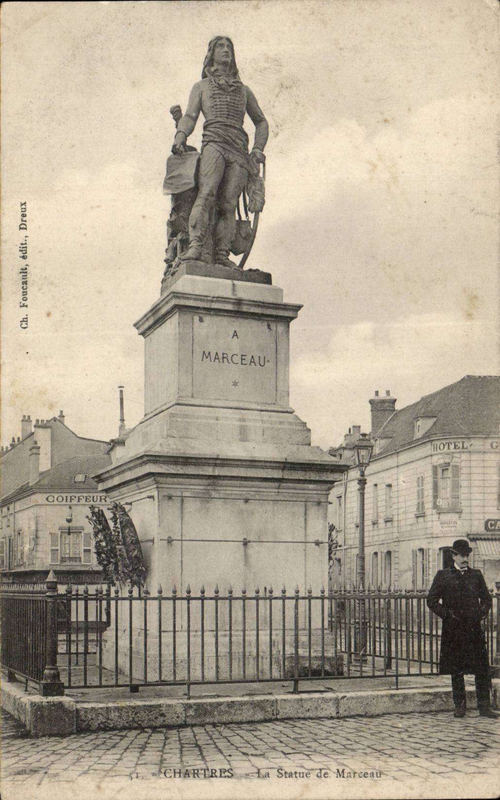 CPA Chartres Statue of Marceau