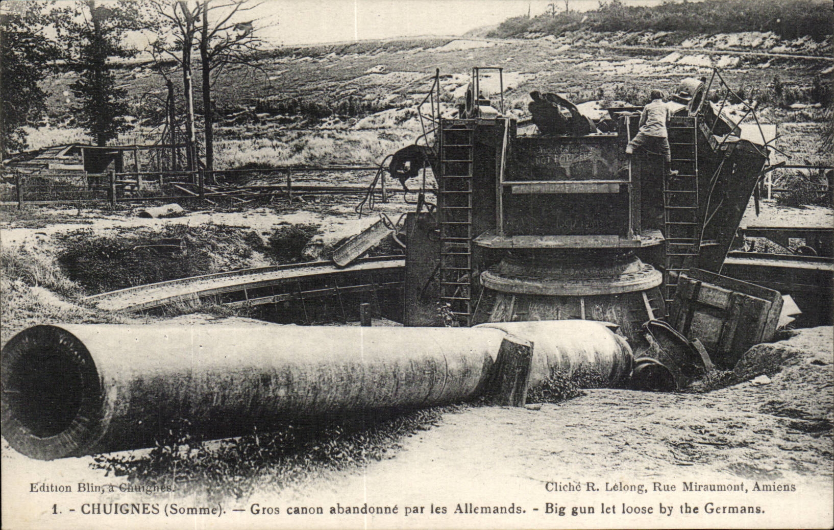 CPA Chuignes Gros gun gives up by the Germans