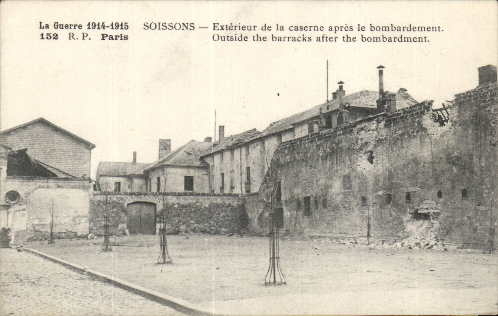 CPA Soissons External of the barracks after the bombardment