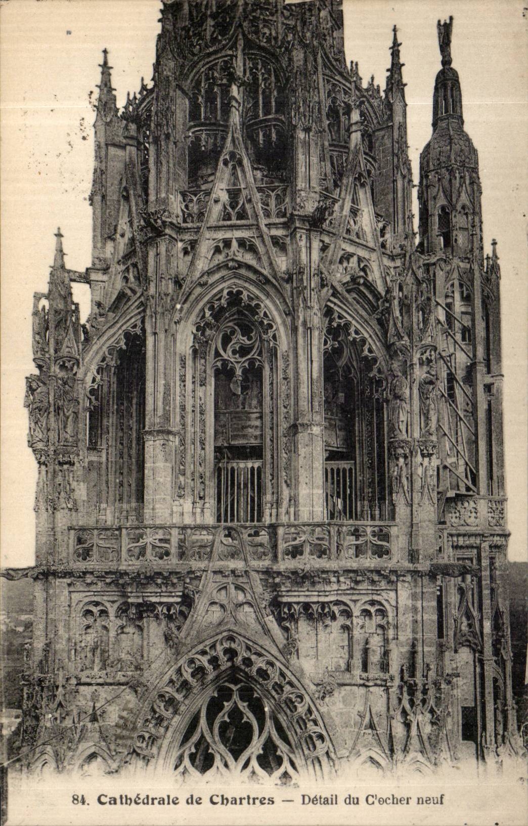 CPA Chartres Kathedrale-Detail des cloher neun