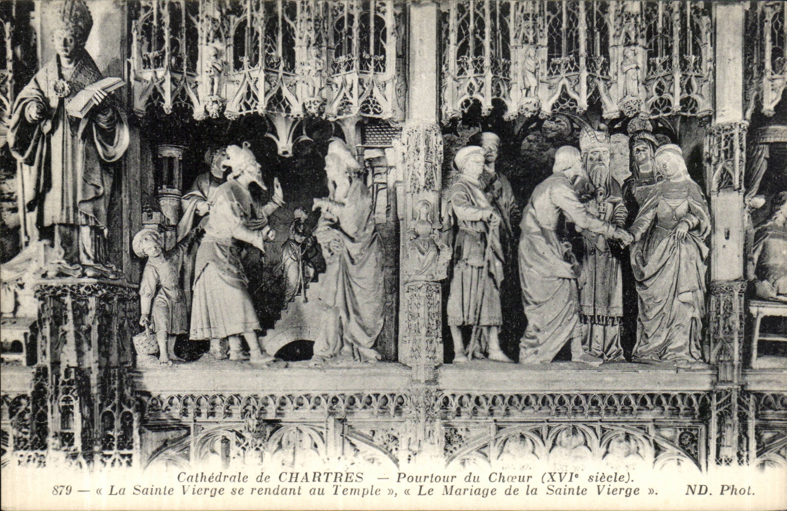 CPA Chartres Kathedrale-Umfang des Chors die gesegnete Jungfrau die zum Tempel geht
