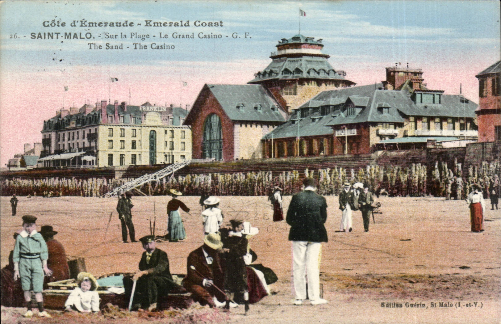 CPA Saint Malo auf dem Strand das grosse Kasino