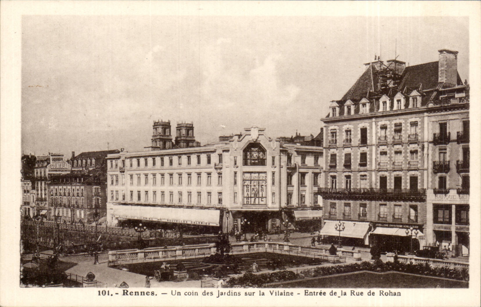 CPA Rennes Un coin des jardins sur la Vilaine Entree de la rue de Rohan