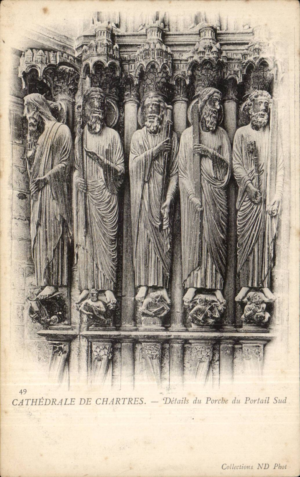 Kathedrale-Details Chartres-CPA des Portals des sudlichen Gatters