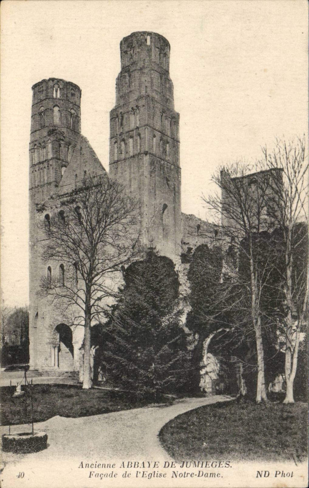 Jumieges CPA Old Frontage abbey of the Notre Dame church