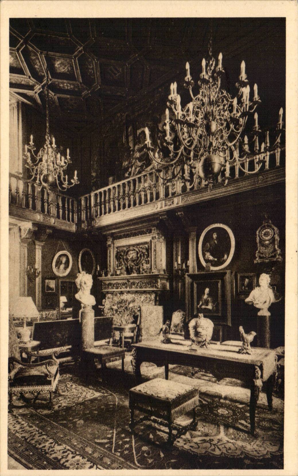 CPA Angerville Bailleul the large living room