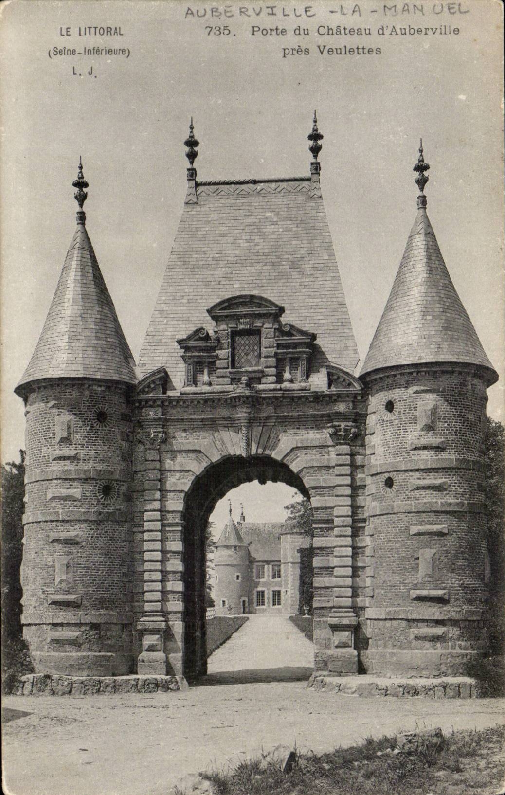CPA Auberville the Handbook Gate of the castle of Auberville close Veulettes