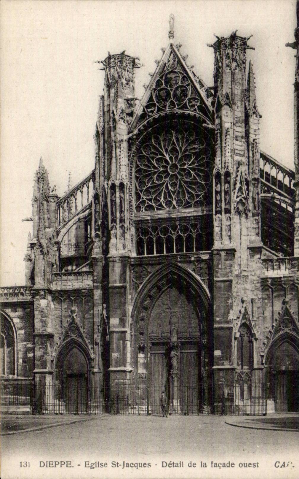 CPA Dieppe Church Saint Jacques Detail of the Western frontage