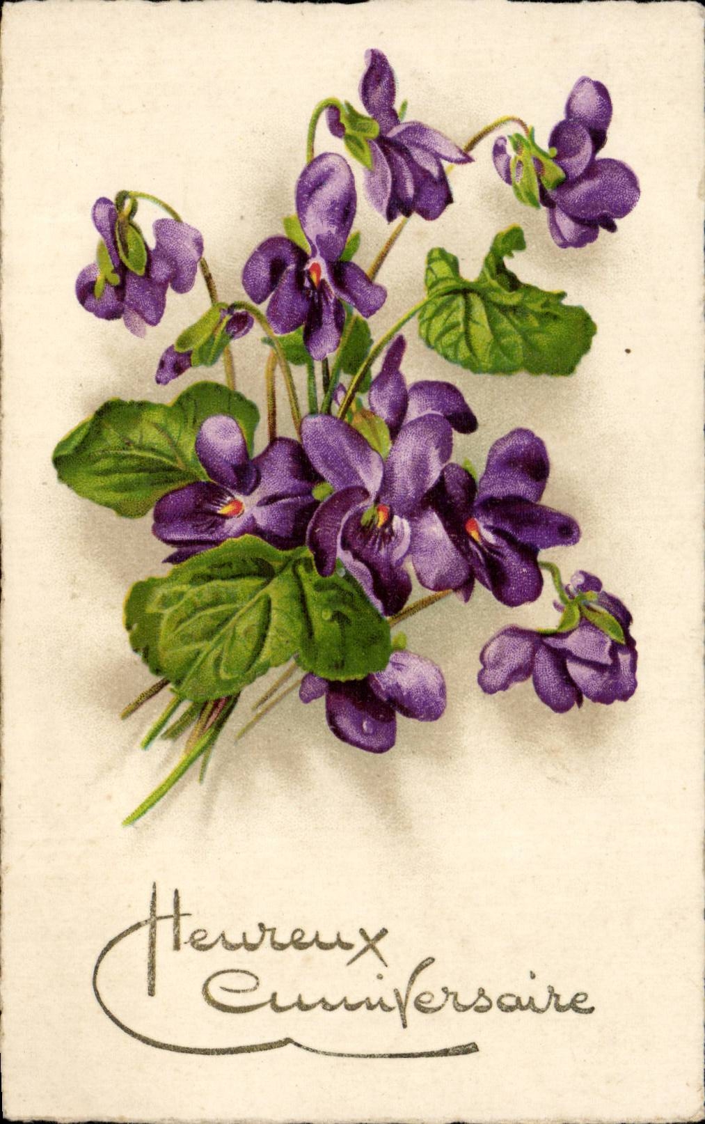 CPA Phantasie-glucklicher Blumengeburtstag