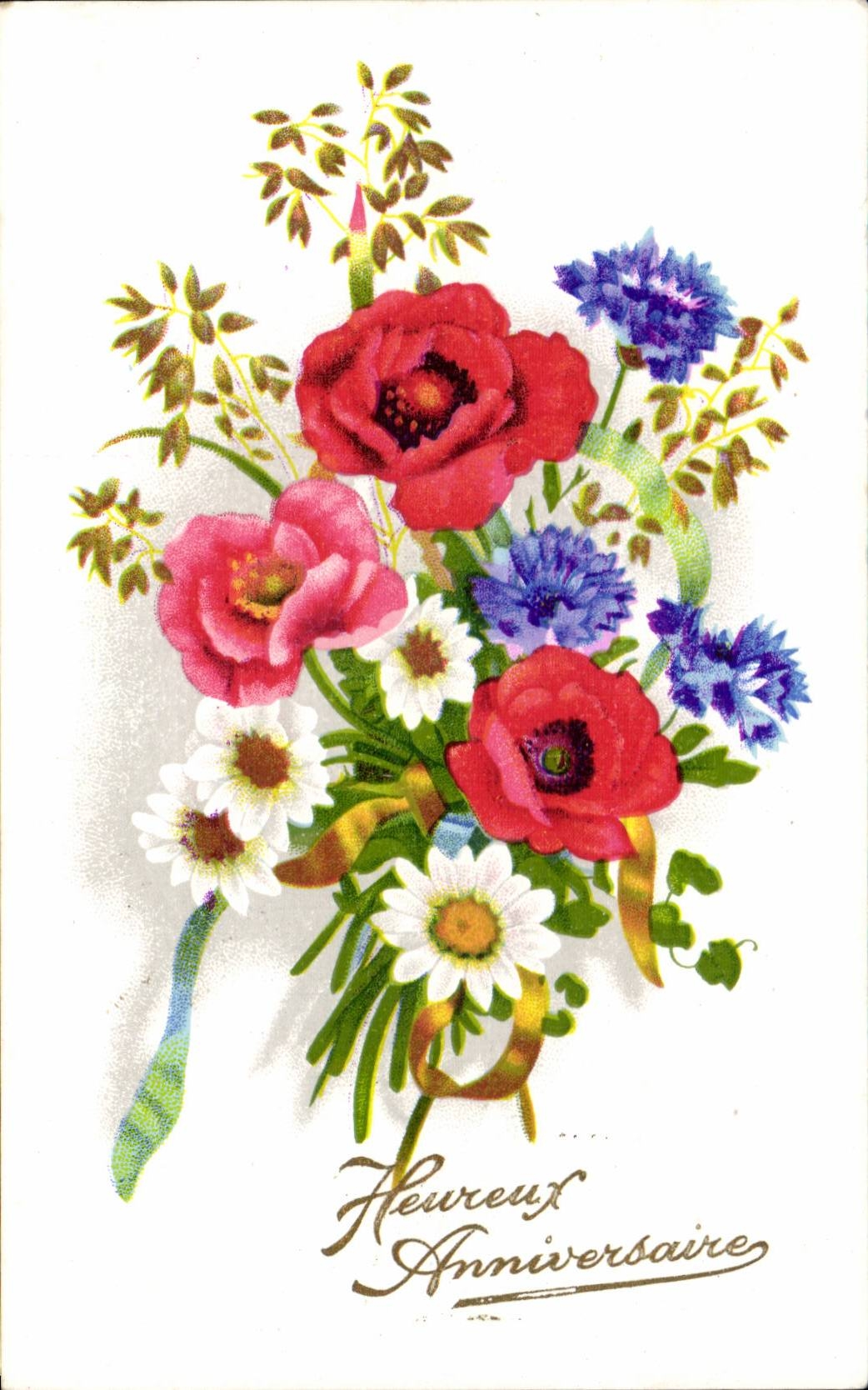 CPA Phantasie-glucklicher Blumengeburtstag