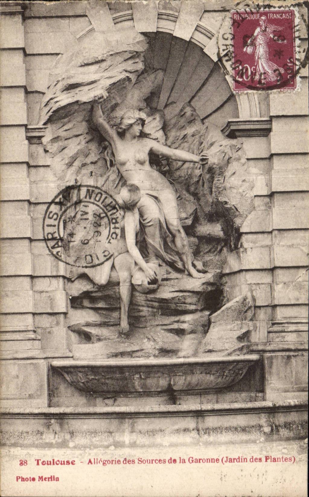 CPA Toulouse Allegorie des sources de la Garonne Jardin des plantes