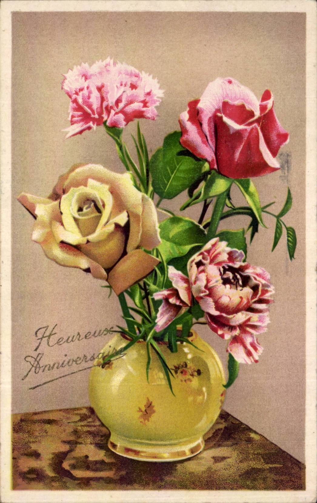 CPA Phantasie bluht Rosen