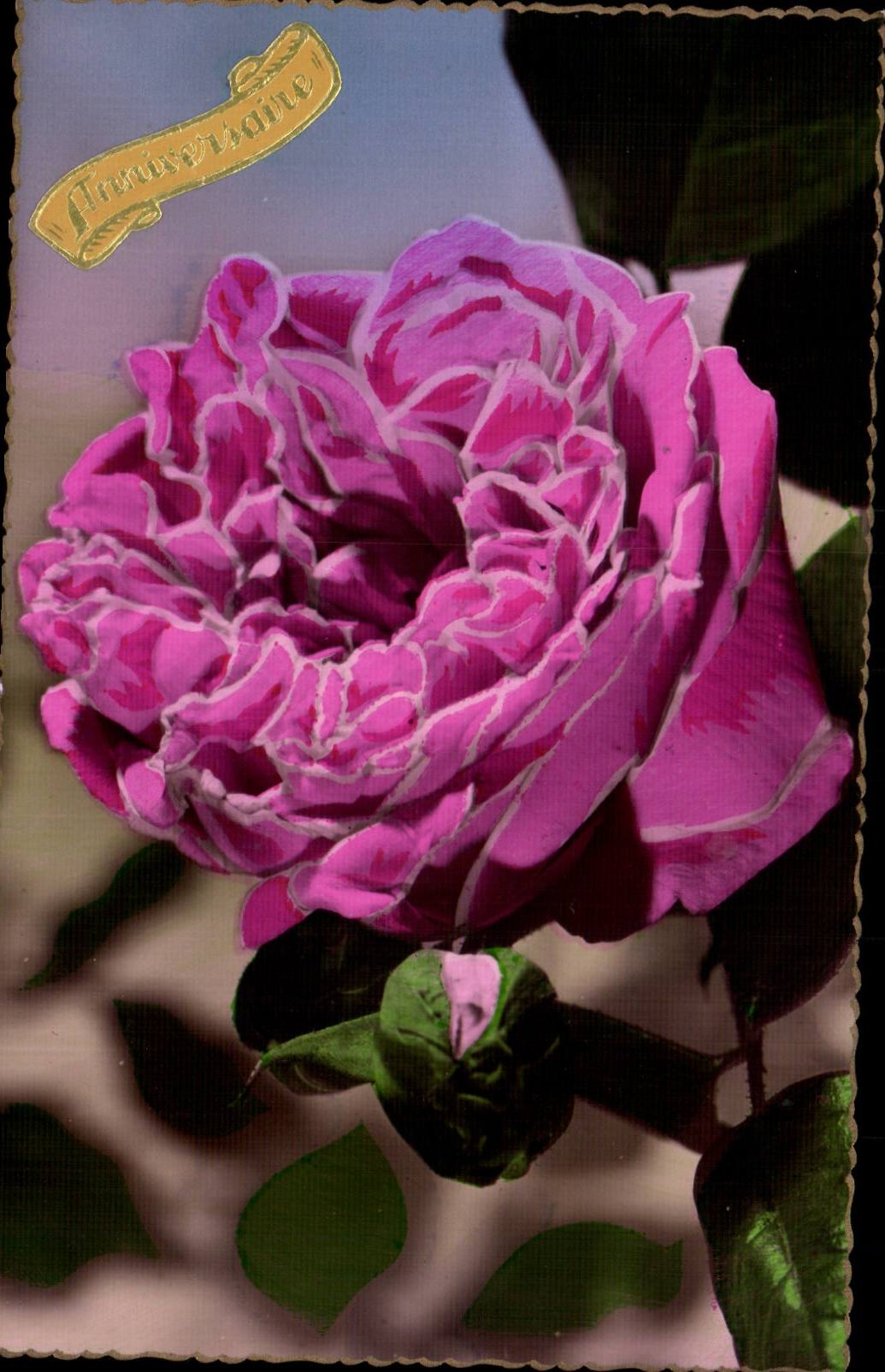 CPA Phantasie bluht Geburtstag