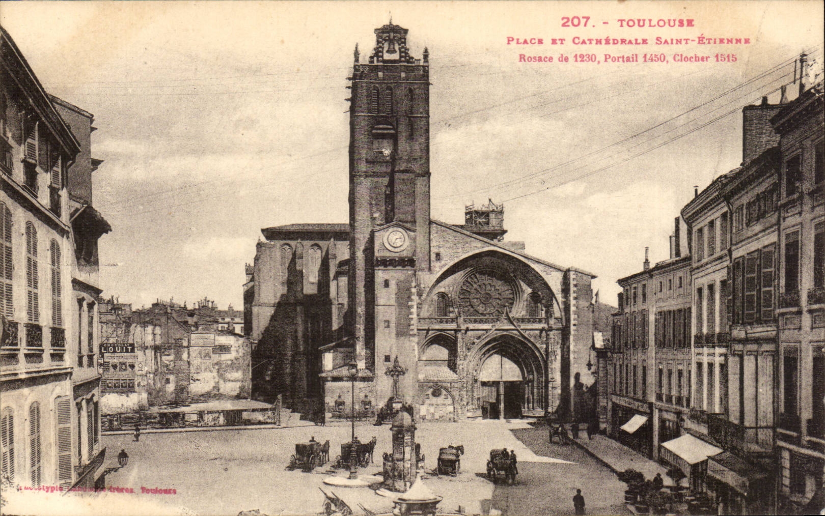 Toulouse CPA Place et cathedrale Saint Etienne 