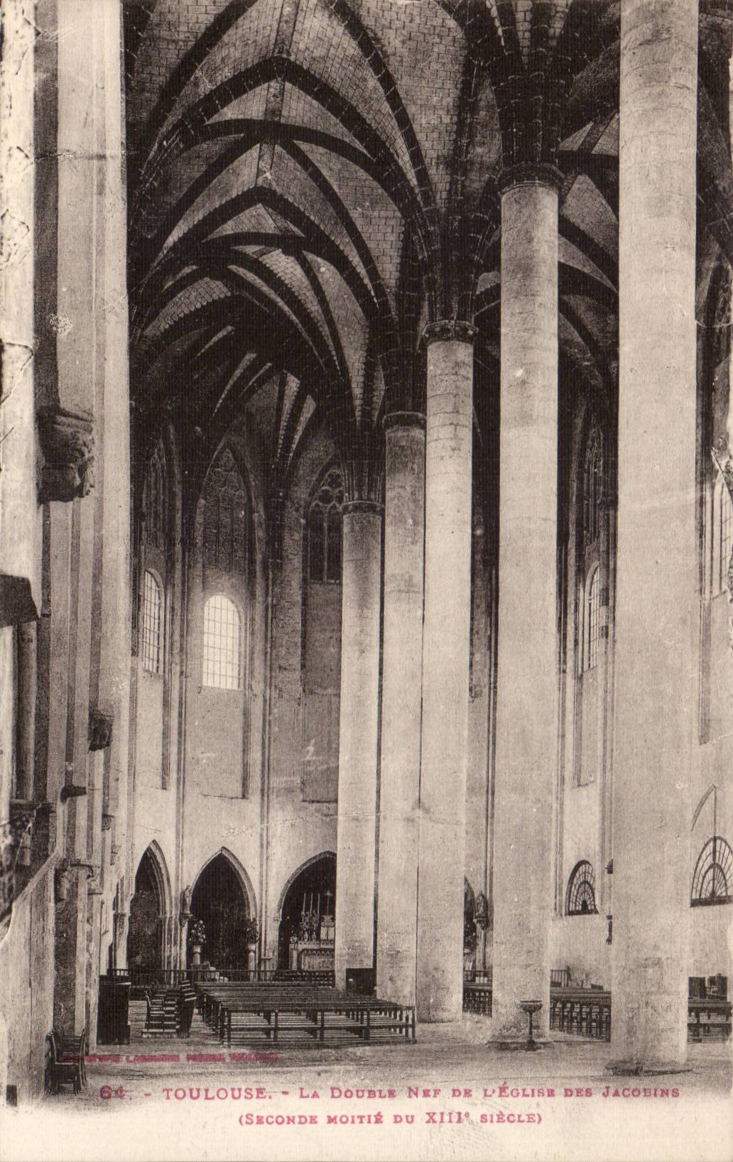Toulouse CPA La double nef de l'eglise des Jacobins 