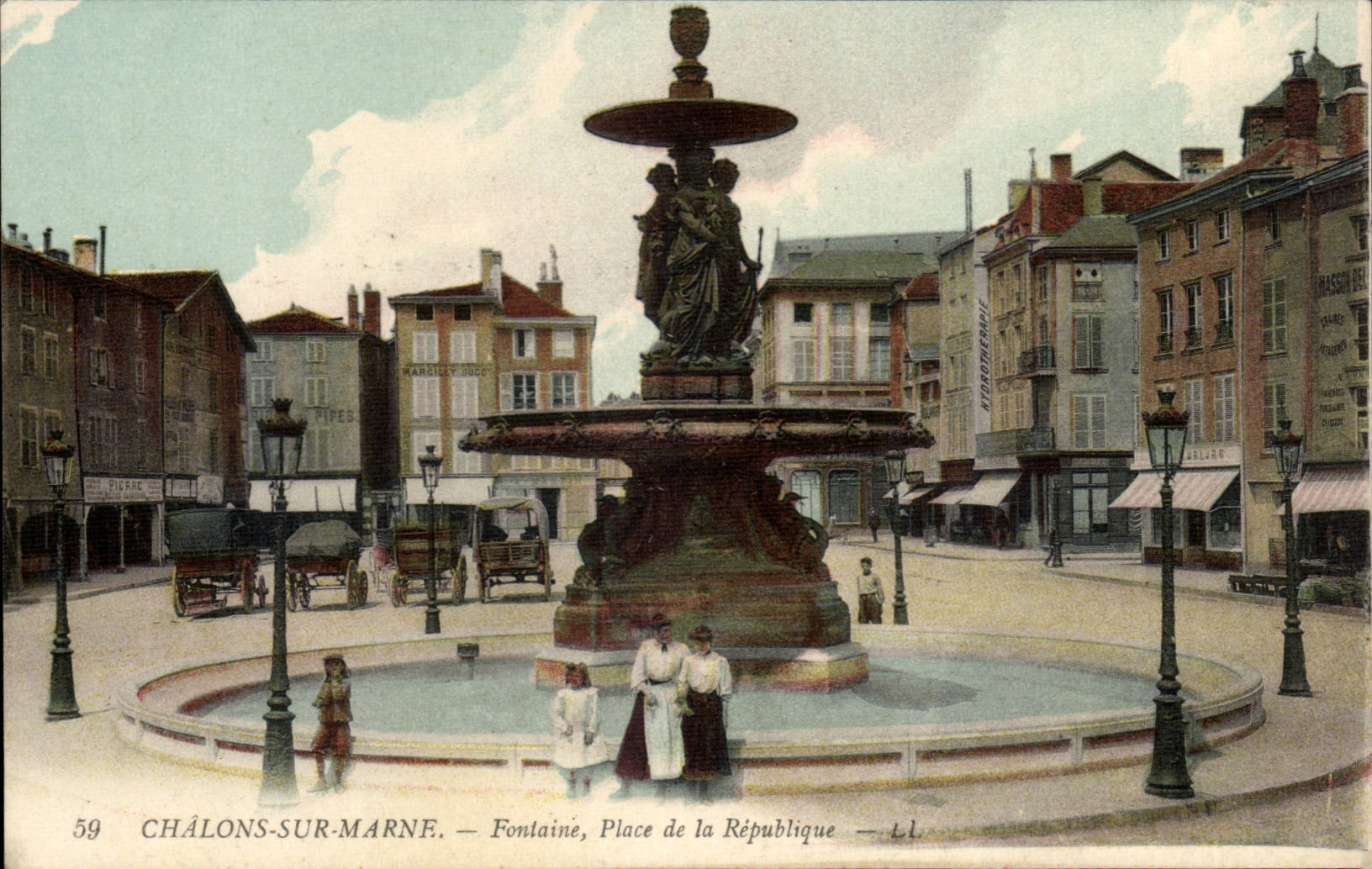 CPA Chalons on Fontaine marl places Republic