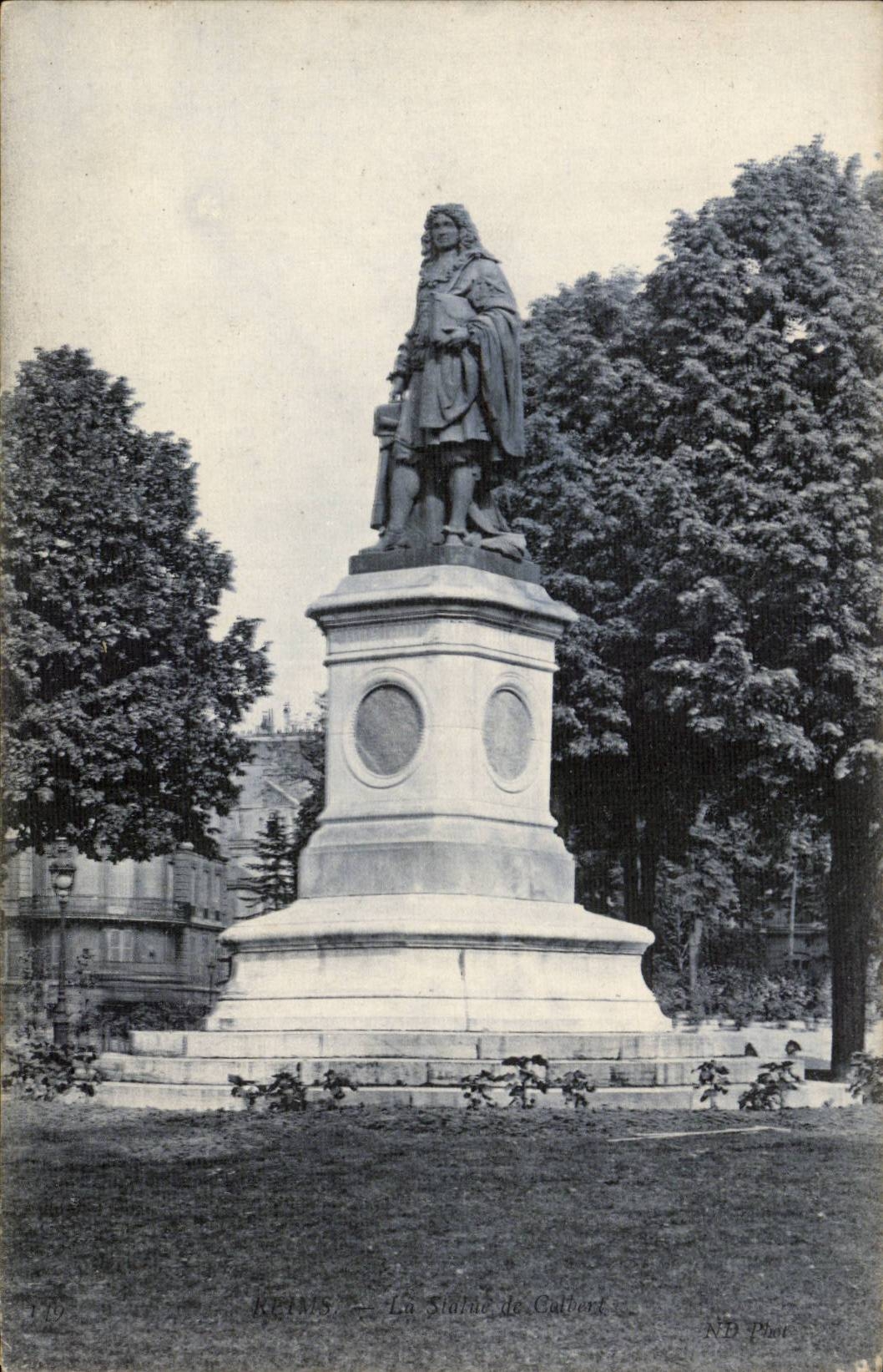 CPA Reims Statue of Colbert