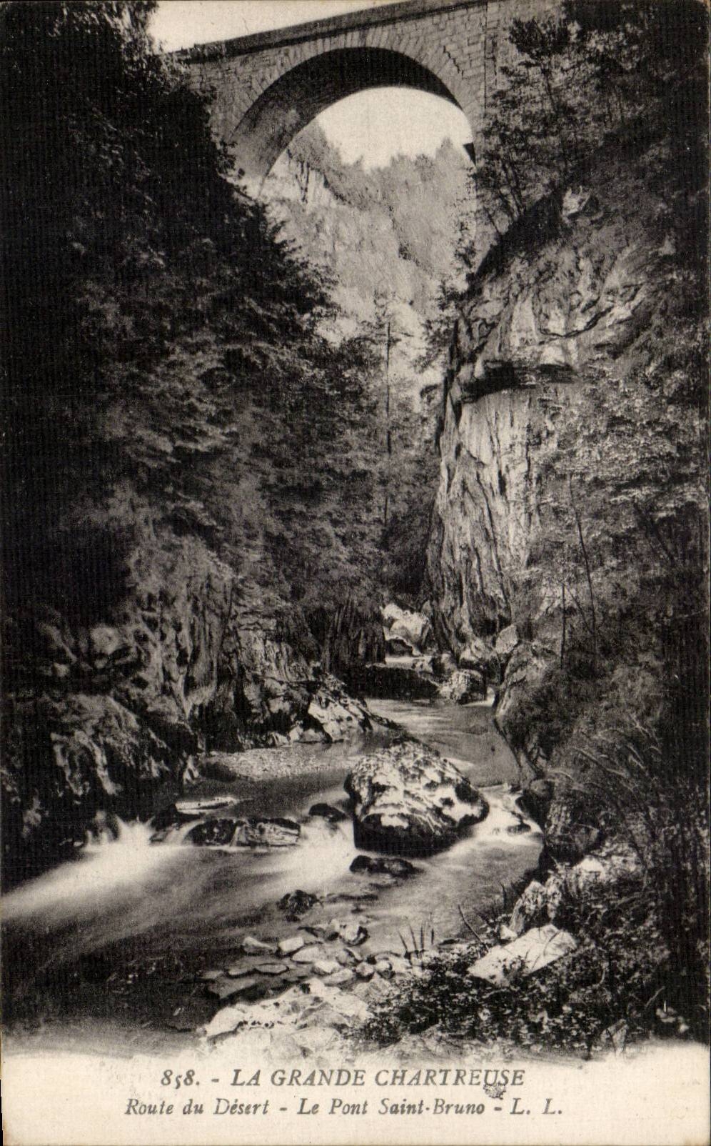 CPA grosse Chartreuse Strasse der Wuste die Brucke Saint Bruno