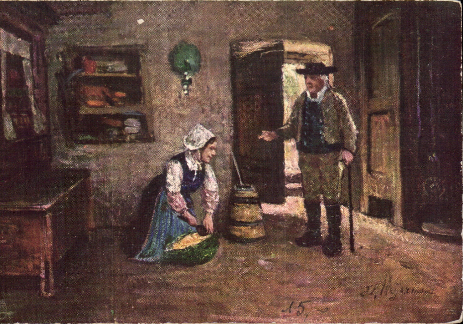 Breton CPA Brittany Folklore Interior according to Heyermans