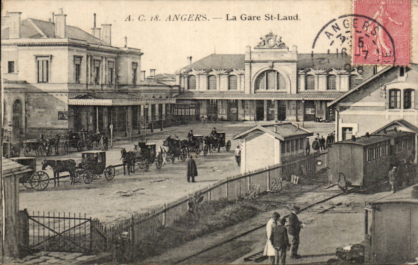 CPA Angers Train station Saint Laud Train
