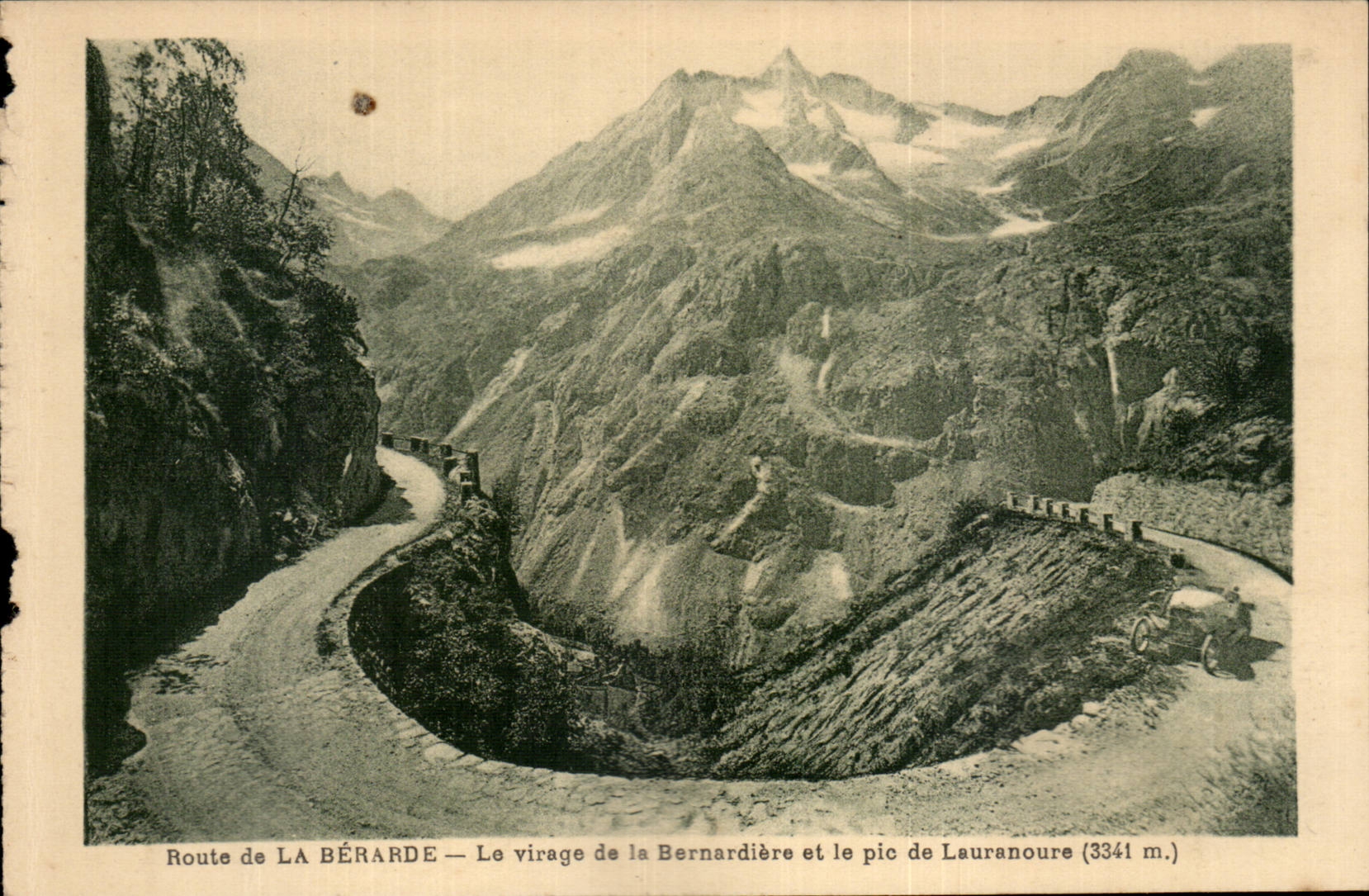 CPA Strasse von Berarde die Umdrehung von Bernadiere und die Spitze von lauranoure (3341m)