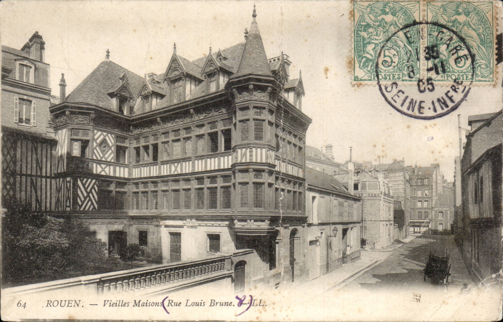 CPA Rouen Old women houses Brown Street Louis