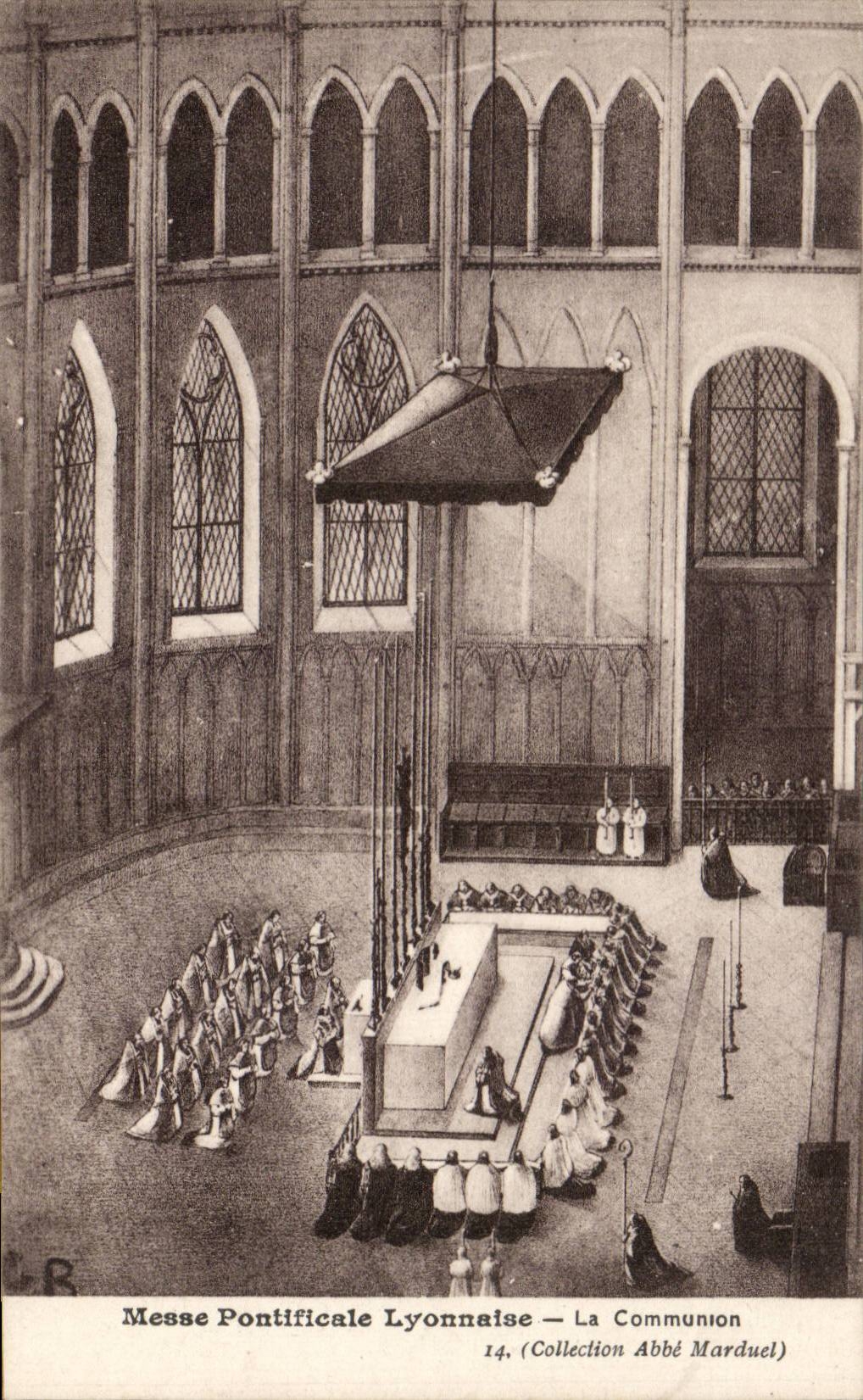 CPA Lyon pontifical Mass the communion