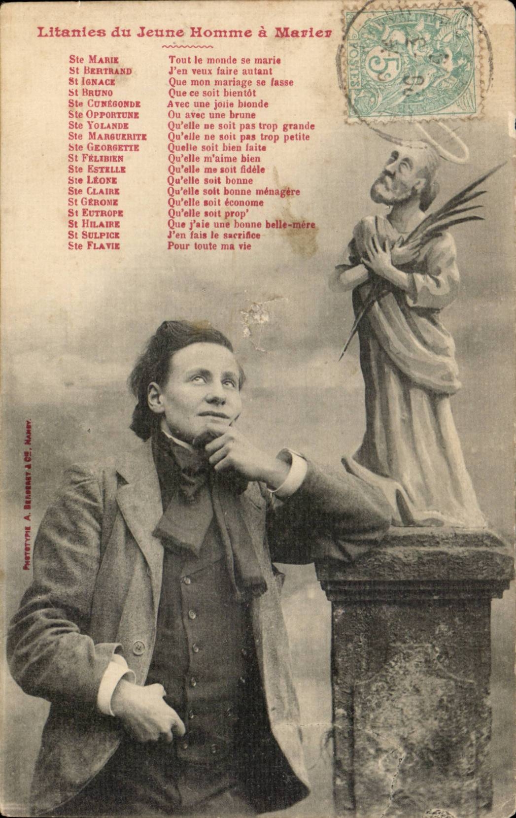 CPA Litanies of the young man has to marry