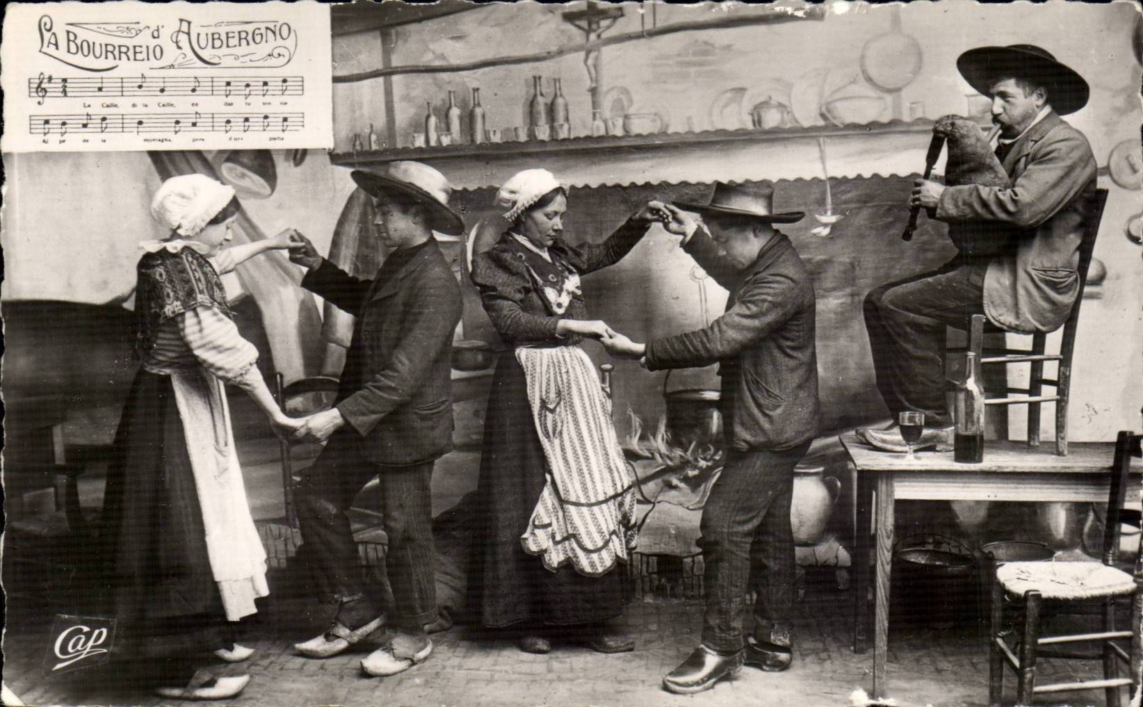 CPSM the flock of Auvergne Folklore Costume