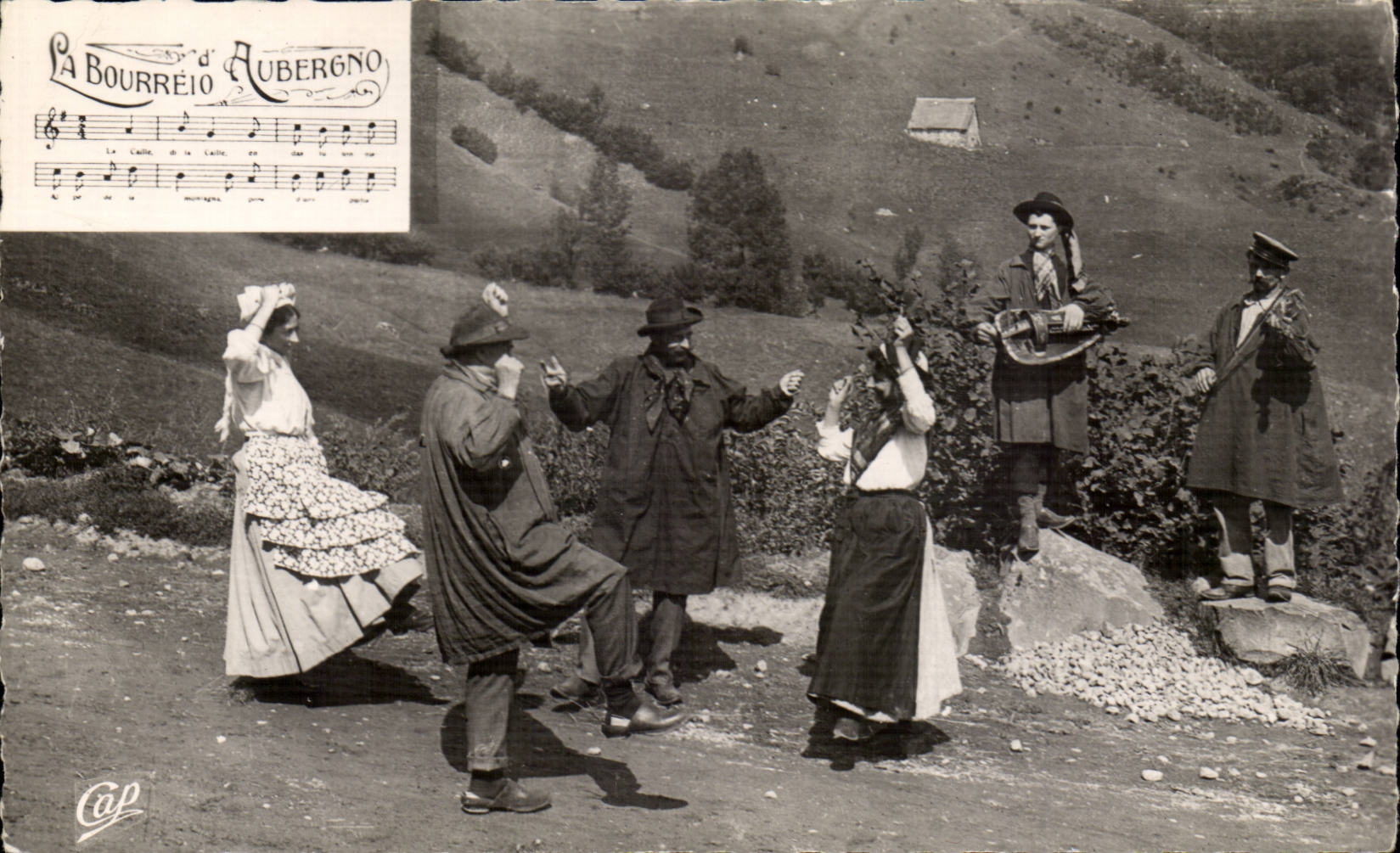 CPSM the flock of Auvergne Folklore Costume