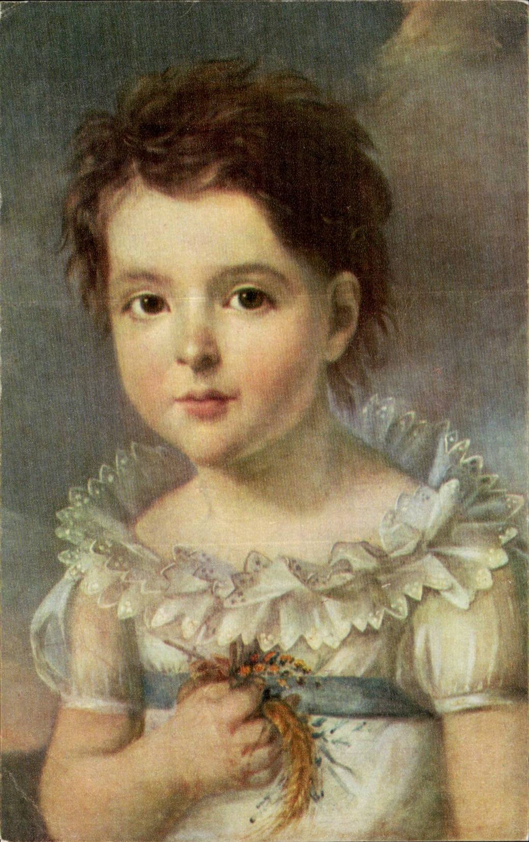 CPA Phantasie-Kindgerald-Portrait nimmt von der Konigin Hortense Avignon Musee Calvet an